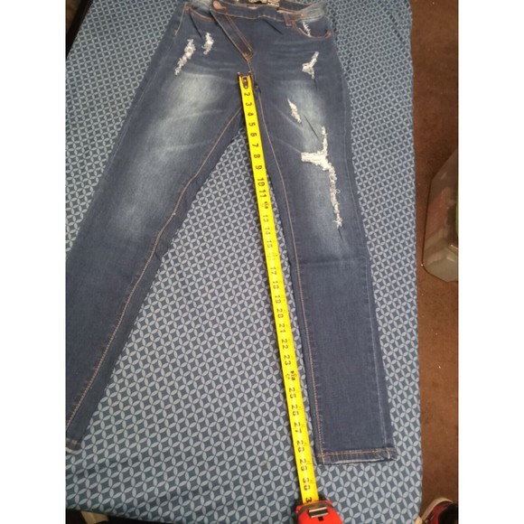 SL, SKINNY JEANS DARK BLUE STRETCH, SIZE 9 H2 WA 4072 DENIM, WAIST 30 IN - Picture 7 of 9